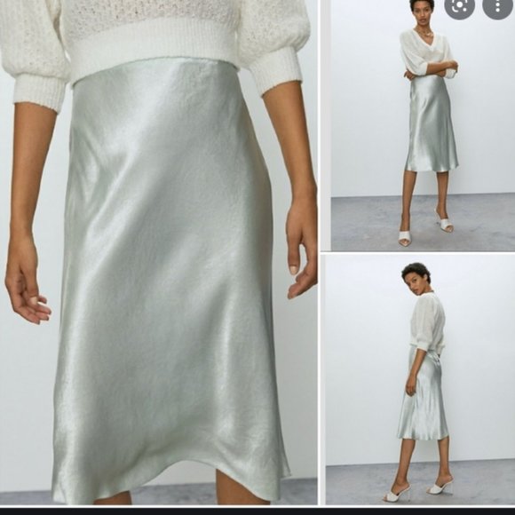 NWT Babaton Slip Skirt Satin midi skirt - Picture 3 of 4
